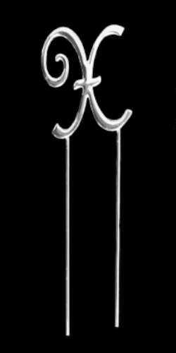 Silver Metal Topper - Letter X - Click Image to Close